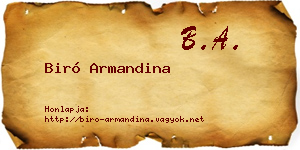 Biró Armandina névjegykártya